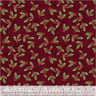 Holiday Splendor - Windham Fabrics - Holly - 54067 - 9 - Burgundy