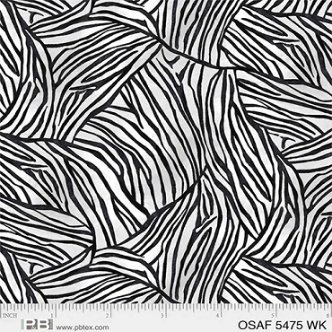 On Safari - P & B Textiles - Zebra Print -  05475 - White Black