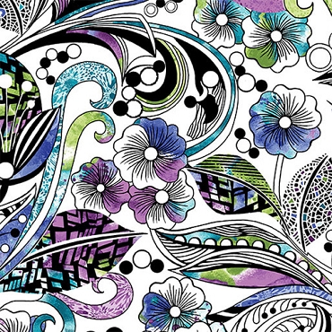 Go with the Flow -  Benartex - Go with the Flow - 16741 - 09 - White/Multi