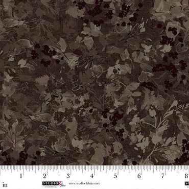Neighborhood Assocation - Studio E Fabrics - 8430 - 39 - Leaf Texture Dark Chocolate