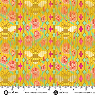 Jinny by Alison Glass - Andover - A - 10333 - Y - Beadwork Honey