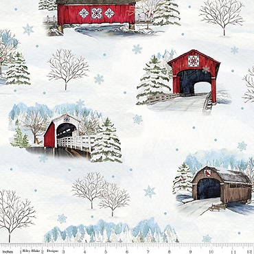 Covered Bridges in Winter - Riley Blake - Main - 18000 - Snow