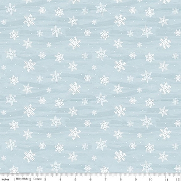 Covered Bridges in Winter - Riley Blake - Snowflakes - 18002 - Iceberg