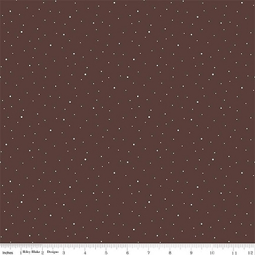 Covered Bridges in Winter - Riley Blake - Dapple Dot - 640 - Raisin
