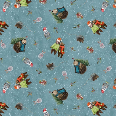 Holly Woods - Studio E Fabrics - 9234- 79 - Slate - Woodland Toss