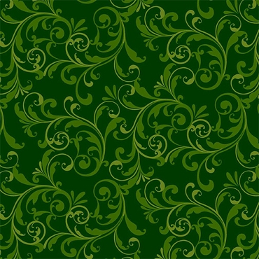 Holiday Feather & Flourish - Studio E Fabrics - 9266 - 66 - Green Scroll