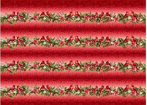 Holiday Feather & Flourish - Studio E Fabrics - 9271 - 88 - Red Border Stripe