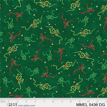 Merry Melody - P&B Textiles - Vintage Bows  - 05436 - Dark Green