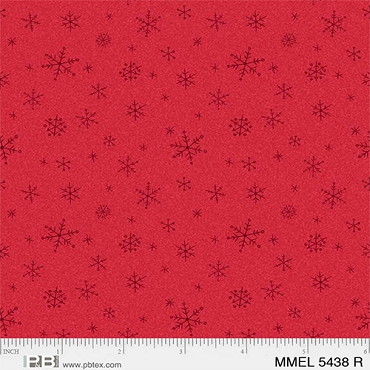 Merry Melody - P&B Textiles - Ditsy Snowflakes - 05438 - Red