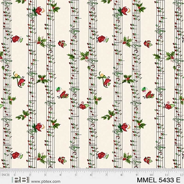 Merry Melody - P&B Textiles - Holiday Sheet Music   - 05433 - Ecru   