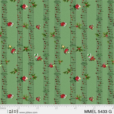 Merry Melody - P&B Textiles - Holiday Sheet Music   - 05433 - Green