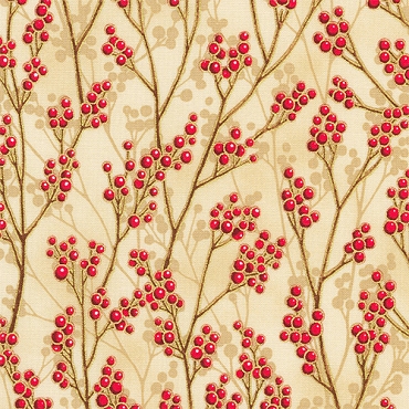 Holiday Flourish - Festive Finery  - Kaufman - 22291 - 84 - Cream 