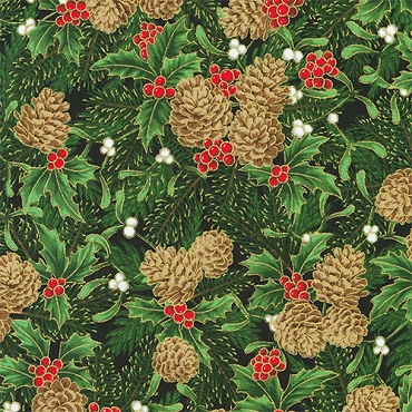 Holiday Flourish - Festive Finery  - Kaufman - 22289 - 44 - Forest