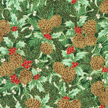 Holiday Flourish - Festive Finery  - Kaufman - 22289 - 459 - Fresh Sage