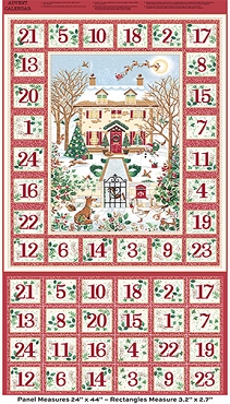 Adorn - Andover - MU - 238 - R - Country Christmas Red Advent Calendar