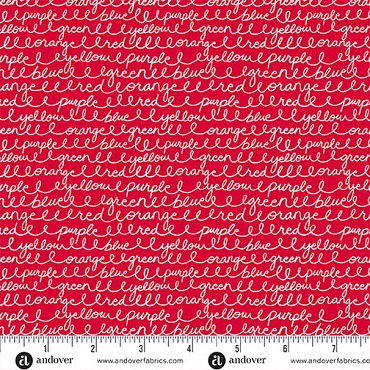 Back to School by Seek - Andover - A - 10246 - R - Cursive Colors - Cherry