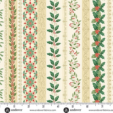 Adorn - Andover - MU - 218 - Q - Garland Stripe Cream