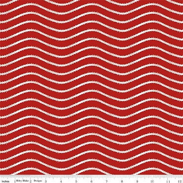 Gingerbread - Riley Blake - Icing Stripe - 17854 - Red