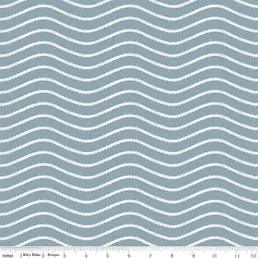 Gingerbread - Riley Blake - Icing Stripe - 17854 - Blue