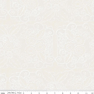 Gingerbread - Riley Blake - Lacy Blender - 17851 - White