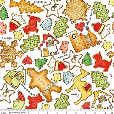 Gingerbread - Riley Blake - Cookie Toss - 17845- White