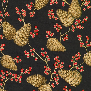 Holiday Flourish - Forest Glen - Robert Kaufman - 23705 - 2 - Black