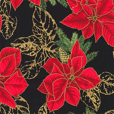 Holiday Flourish - Forest Glen - Robert Kaufman - 23700 - 2 - Black