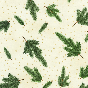 Holiday Flourish - Forest Glen - Robert Kaufman - 23703 - 84 - Cream