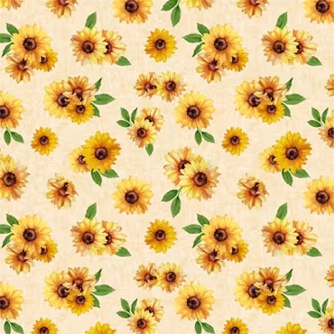 Sunshine Whispers - Wilmington Prints - 28655 - 257 - Cream Sunflower Bunches