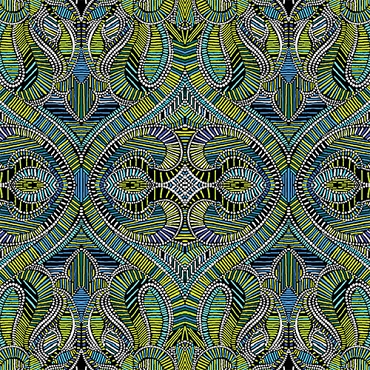 What If? - Paula Nadelstern - Benartex - Good Vibes - 5544 - B - Green/Multi