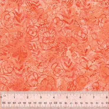 Blush & Blues - Anthology Batiks - 2813Q - X - Etched Floral - Blush