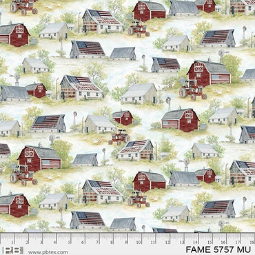 Farmhouse Americana - P & B Textiles - Farmhouse Scenic - FAME - 5757 - MU
