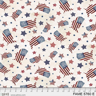 Farmhouse Americana - P & B Textiles - Wooden Map Toss - FAME - 5760 - E