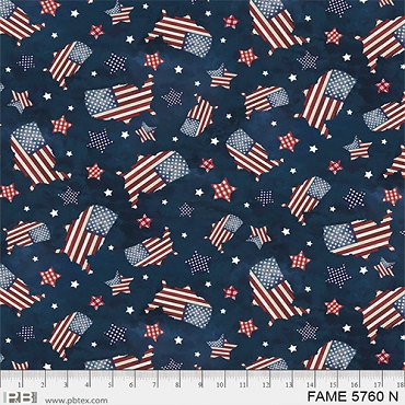 Farmhouse Americana - P & B Textiles - Wooden Map Toss - FAME - 5760 - N