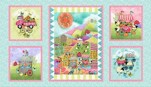 Country Fair - Studio E Fabrics - 8211P - 18 - Aqua Multi