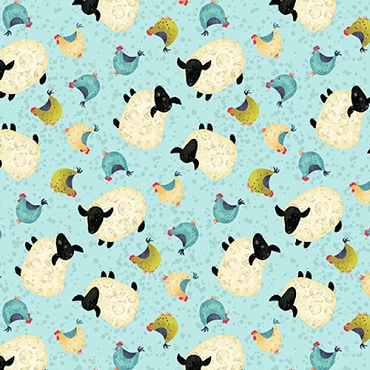 Country Fair - Studio E Fabrics - 8209 - 17 - Aqua Multi
