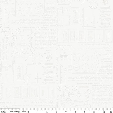 Sew America - Riley Blake - Sewing Notes - C17348 - White