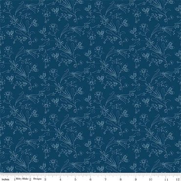 Sew America - Riley Blake - Flower Vines - C17350 - Blue