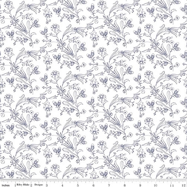 Sew America - Riley Blake - Flower Vines - C17350 - White