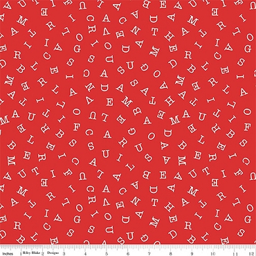 Sew America - Riley Blake - Word Search - C17352 - Red