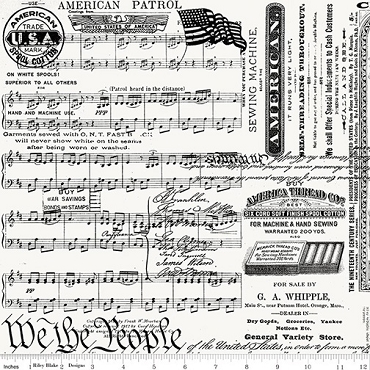 Sew America - Riley Blake - Patriotic Text - C17345 - Off White