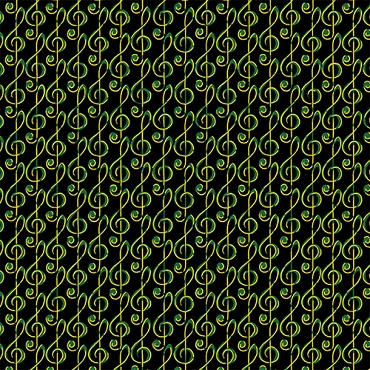 Christmas Musical - Benartex - Musical G-Clef Black/Green - 1409344