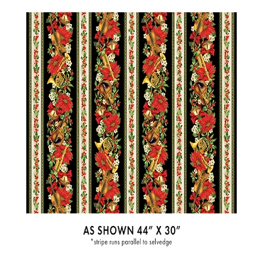 Christmas Musical - Benartex - Musical Stripe Multi - 1402599