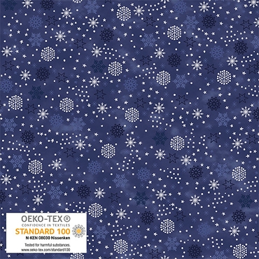 We Love Christmas - Blank Quilting - 4591 - 603 - Snowflake Sprinkle - Blue Silver