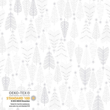 We Love Christmas - Blank Quilting - 4591 - 101 - Trees - White Silver