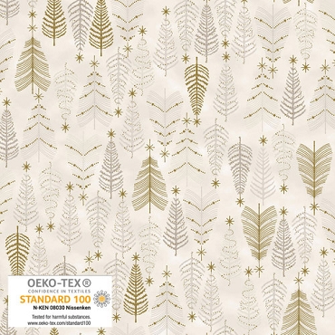 We Love Christmas - Blank Quilting - 4591 - 126 - Trees - Cream Gold