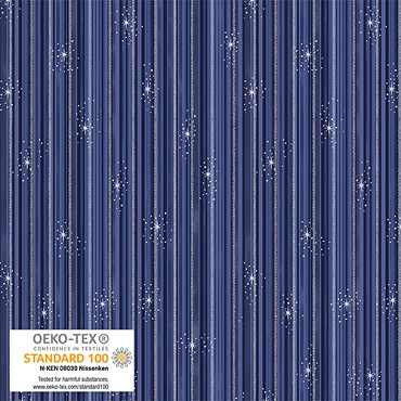We Love Christmas - Blank Quilting - 4591 - 604 - Stripes - Blue Sliver