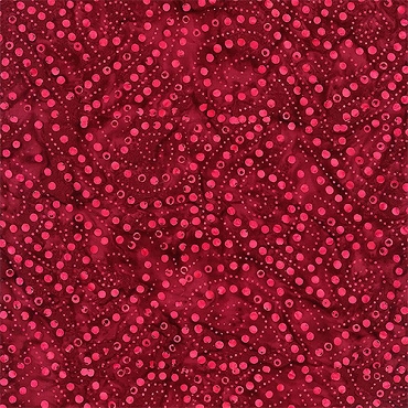 Tonga Batik - B1202 - Large Loose Dotted Spirals - Cranberry