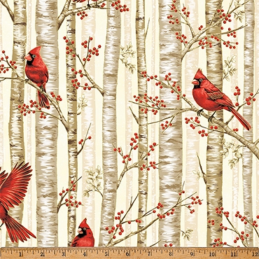 Berries and Birch - Hoffman - X7794 - 33G - Cream/Gold