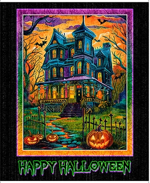 Happy Haunting - QT Fabrics - Haunted Mansion Panel - 31042 - X - Multi